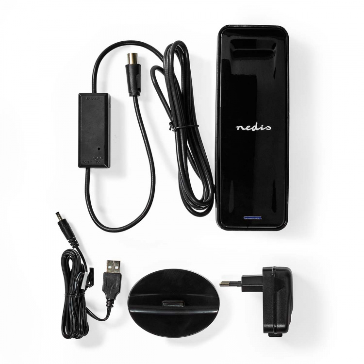 Nedis Sisäantenni | Aktiivinen | FM / UHF / VHF | Vastaanottoalue: 0-15 km | LTE700 | Vahvistus: 28 dB | ABS-Muovi | Musta