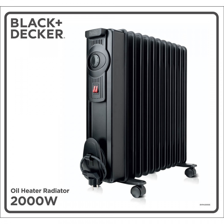 BLACK+DECKER Oil Heater 2000W Black BLACK+DECKER Oil Heater 2000W Black