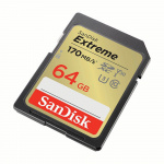 SANDISK SDXC Extreme 64GB 170MB/s UHS-I C10 V30 U3 SANDISK SDXC Extreme 64GB 170MB/s UHS-I C10 V30 U3