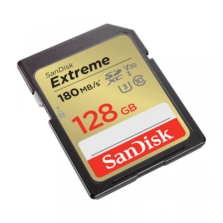 SANDISK SDXC Extreme 128GB 180MB/s UHS-I C10 V30 U3 SANDISK SDXC Extreme 128GB 180MB/s UHS-I C10 V30 U3