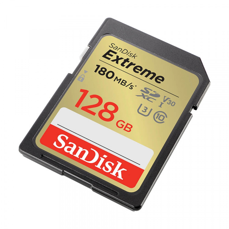 SANDISK SDXC Extreme 128GB 180MB/s UHS-I C10 V30 U3 SANDISK SDXC Extreme 128GB 180MB/s UHS-I C10 V30 U3