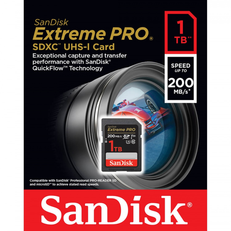 SANDISK SDXC Extreme Pro 1TB 200MB/s UHS-I C10 V30 U3