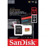 MicroSDXC Extreme 64GB -sovitin 170MB/s A2 C10 V30