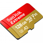 MicroSDXC Extreme 128GB 190MB/s A2 C10 V30 sovittimen kanssa 