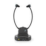 Nedis Langattomat TV-kuulokkeet | RF | In-Ear-Kuulokkeet | Suurin akun toistoaika: 7 tuntia | 25 m | Digitaalinen Audio | Lataustelakka | Tasapainon hallinta | Kuulovammaisten tuki | Musta