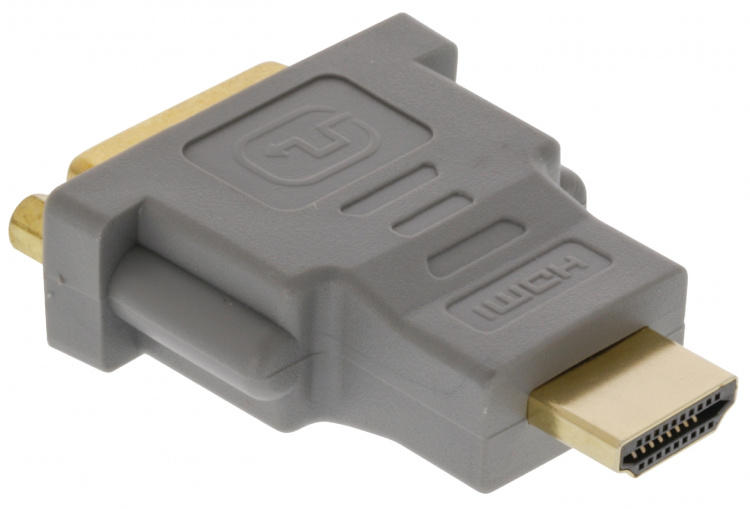 Bandridge High Speed HDMI Sovitin HDMI-Liitin - DVI-D 24 + 1-Pin Naaras Harmaa