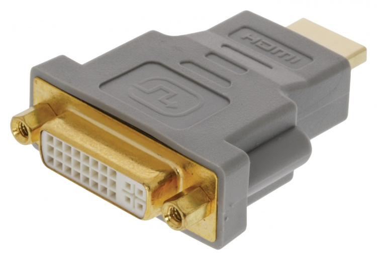 Bandridge High Speed HDMI Sovitin HDMI-Liitin - DVI-D 24 + 1-Pin Naaras Harmaa