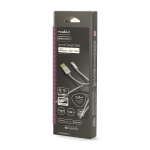 Nedis Lightning Kaapeli | USB 2.0 | Apple Lightning 8-Pin | USB-A Uros | 480 Mbps | Kullattu | 1.00 m | Pyöreä | Nailon / Punottu | Alumiini | Laatikko kannella ja ikkunalla