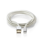Nedis Lightning Kaapeli | USB 2.0 | Apple Lightning 8-Pin | USB-A Uros | 480 Mbps | Kullattu | 1.00 m | Pyöreä | Nailon / Punottu | Alumiini | Laatikko kannella ja ikkunalla