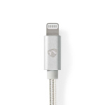 Nedis Lightning Kaapeli | USB 2.0 | Apple Lightning 8-Pin | USB-A Uros | 480 Mbps | Kullattu | 1.00 m | Pyöreä | Nailon / Punottu | Alumiini | Laatikko kannella ja ikkunalla