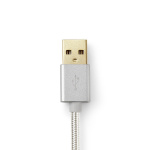 Nedis Lightning Kaapeli | USB 2.0 | Apple Lightning 8-Pin | USB-A Uros | 480 Mbps | Kullattu | 1.00 m | Pyöreä | Nailon / Punottu | Alumiini | Laatikko kannella ja ikkunalla