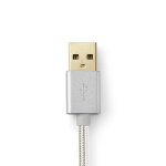 Nedis Lightning Kaapeli | USB 2.0 | Apple Lightning 8-Pin | USB-A Uros | 480 Mbps | Kullattu | 2.00 m | Pyöreä | Nailon / Punottu | Alumiini | Laatikko kannella ja ikkunalla