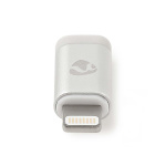 Nedis Lightning Sovitin | Apple Lightning 8-Pin | USB Micro-B naaras | Kullattu | Pyöreä | Alumiini | Laatikko kannella ja ikkunalla