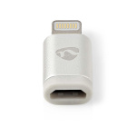 Nedis Lightning Sovitin | Apple Lightning 8-Pin | USB Micro-B naaras | Kullattu | Pyöreä | Alumiini | Laatikko kannella ja ikkunalla