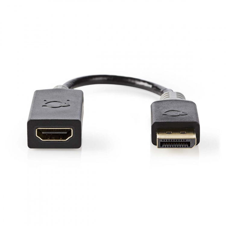 Nedis DisplayPort kaapeli | DisplayPort uros | HDMI™ Ulostulo | 4K@30Hz | Kullattu | 0.20 m | Pyöreä | PVC | Antrasiitti | Laatikko Nedis DisplayPort kaapeli | DisplayPort uros | HDMI™ Ulostulo | 4K@30Hz | Kullattu | 0.20 m | Pyöreä | PVC | Antrasiitti | Laatikko