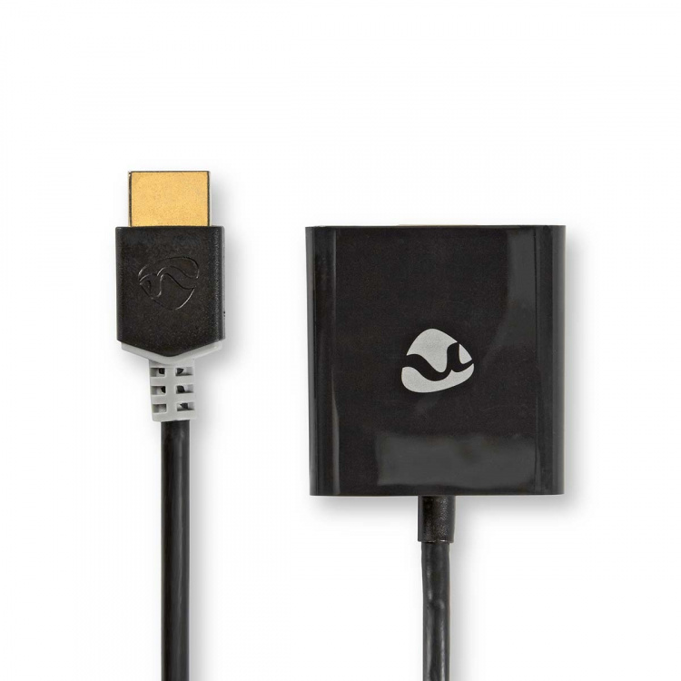 Nedis HDMI™ -sovitin | HDMI™ liitin | USB Micro-B naaras / VGA Naaras / 3.5 mm naaras | Kullattu | Suora | PVC | Antrasiitti | 1 kpl | Laatikko