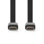 Nedis High Speed ​​HDMI ™ Kaapeli Ethernet | HDMI™ liitin | HDMI™ liitin | 4K@30Hz | 10.2 Gbps | 3.00 m | Litteä | PVC | Musta | Kirjekuori