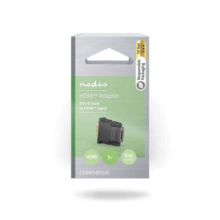 Nedis HDMI™ -sovitin | HDMI™ Ulostulo | DVI-D 24+1-Pin Uros | Kullattu | Suora | PVC | Antrasiitti | 1 kpl | Ikkunallinen laatikko Nedis HDMI™ -sovitin | HDMI™ Ulostulo | DVI-D 24+1-Pin Uros | Kullattu | Suora | PVC | Antrasiitti | 1 kpl | Ikkunallinen laatikko