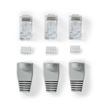 Nedis RJ45-liitin | Uros | Kiinteä UTP CAT6 | Suora | Kullattu | 10 kpl | PVC | Harmaa | Laatikko