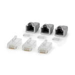 Nedis RJ45-liitin | Uros | Kiinteä UTP CAT6 | Suora | Kullattu | 10 kpl | PVC | Harmaa | Laatikko