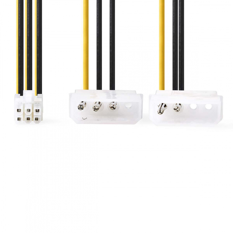 Nedis Sisäinen Virtakaapeli | 2x Molex uros | PCI Express naaras | Kullattu | 0.20 m | Pyöreä | PVC | Keltainen / Musta | Muovipussi Nedis Sisäinen Virtakaapeli | 2x Molex uros | PCI Express naaras | Kullattu | 0.20 m | Pyöreä | PVC | Keltainen / Musta | Muovipussi