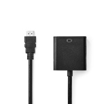 Nedis HDMI™ -sovitin | HDMI™ liitin | VGA Naaras / 3.5 mm naaras | Niklattu | Suora | PVC | Musta | 1 kpl | Laatikko