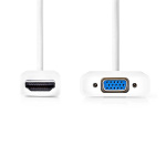 Nedis HDMI™ -kaapeli | HDMI™ liitin | VGA Naaras | 1080p | Niklattu | 0.20 m | Suora | PVC | Valkoinen | Blister Nedis HDMI™ -kaapeli | HDMI™ liitin | VGA Naaras | 1080p | Niklattu | 0.20 m | Suora | PVC | Valkoinen | Blister