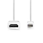 Nedis Mini DisplayPort kaapeli | DisplayPort 1.2 | Mini DisplayPort Uros | HDMI™ Ulostulo | 21.6 Gbps | Niklattu | 0.20 m | Pyöreä | PVC | Valkoinen | Laatikko