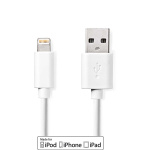 Nedis Lightning Kaapeli | USB 2.0 | Apple Lightning 8-Pin | USB-A Uros | 480 Mbps | Niklattu | 2.00 m | Pyöreä | PVC | Valkoinen | Laatikko