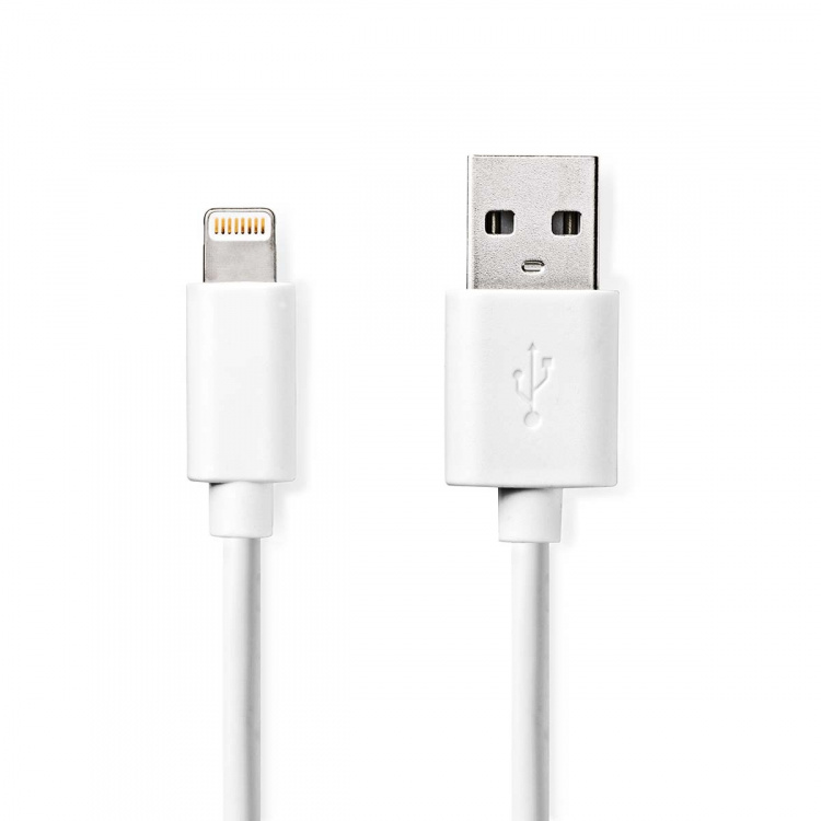 Nedis Lightning Kaapeli | USB 2.0 | Apple Lightning 8-Pin | USB-A Uros | 480 Mbps | Niklattu | 2.00 m | Pyöreä | PVC | Valkoinen | Laatikko