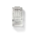 Nedis RJ45-liitin | Uros | Kiinteä UTP CAT6 | Suora | Kullattu | 10 kpl | PVC | Läpikuultava | Laatikko