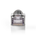 Nedis RJ45-liitin | Uros | Solid FTP CAT5e | Suora | Niklattu | 10 kpl | Polycarbonate | Harmaa / Läpikuultava | Laatikko