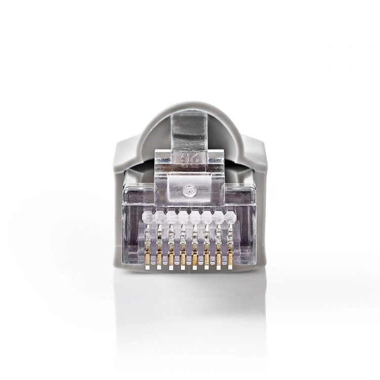 Nedis RJ45-liitin | Uros | Solid FTP CAT5e | Suora | Niklattu | 10 kpl | Polycarbonate | Harmaa / Läpikuultava | Laatikko
