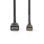 Nedis High Speed ​​HDMI ™ Kaapeli Ethernet | HDMI™ liitin | HDMI™ Mini | 4K@30Hz | 10.2 Gbps | 2.00 m | Pyöreä | PVC | Musta | Laatikko