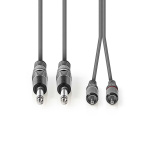 Nedis Stereoäänikaapeli | 2x 6.35 mm uros | 2x RCA uros | Niklattu | 5.00 m | Pyöreä | Tummanharmaa | Pahvikotelo