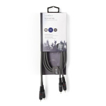 Nedis Stereoäänikaapeli | 2x RCA uros | 2x RCA uros | Niklattu | 1.50 m | Pyöreä | Tummanharmaa | Pahvikotelo