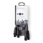 Nedis Balansoitu Audiojohto | 2x XLR 3-Pin uros | 2x XLR 3-Pin naaras | Niklattu | 0.50 m | Pyöreä | PVC | Tummanharmaa | Pahvikotelo