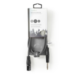 Nedis Balansoitu Audiojohto | XLR 3-Pin uros | 6.35 mm uros | Niklattu | 1.50 m | Pyöreä | PVC | Tummanharmaa | Pahvikotelo