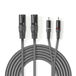 Nedis Balansoitu Audiojohto | 2x XLR 3-Pin uros | 2x RCA uros | Niklattu | 1.50 m | Pyöreä | PVC | Tummanharmaa | Pahvikotelo Nedis Balansoitu Audiojohto | 2x XLR 3-Pin uros | 2x RCA uros | Niklattu | 1.50 m | Pyöreä | PVC | Tummanharmaa | Pahvikotelo