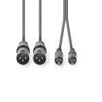 Nedis Balansoitu Audiojohto | 2x XLR 3-Pin uros | 2x RCA uros | Niklattu | 1.50 m | Pyöreä | PVC | Tummanharmaa | Pahvikotelo Nedis Balansoitu Audiojohto | 2x XLR 3-Pin uros | 2x RCA uros | Niklattu | 1.50 m | Pyöreä | PVC | Tummanharmaa | Pahvikotelo
