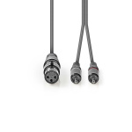 Nedis Balansoitu Audiojohto | XLR 3-Pin naaras | 2x RCA uros | Niklattu | 1.50 m | Pyöreä | PVC | Tummanharmaa | Pahvikotelo Nedis Balansoitu Audiojohto | XLR 3-Pin naaras | 2x RCA uros | Niklattu | 1.50 m | Pyöreä | PVC | Tummanharmaa | Pahvikotelo