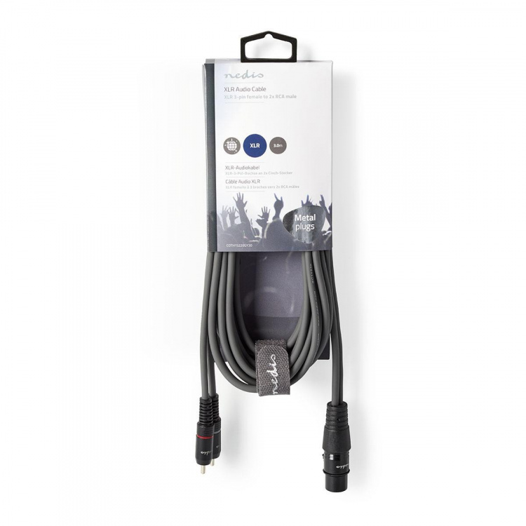 Nedis Balansoitu Audiojohto | XLR 3-Pin naaras | 2x RCA uros | Niklattu | 3.00 m | Pyöreä | PVC | Tummanharmaa | Pahvikotelo Nedis Balansoitu Audiojohto | XLR 3-Pin naaras | 2x RCA uros | Niklattu | 3.00 m | Pyöreä | PVC | Tummanharmaa | Pahvikotelo