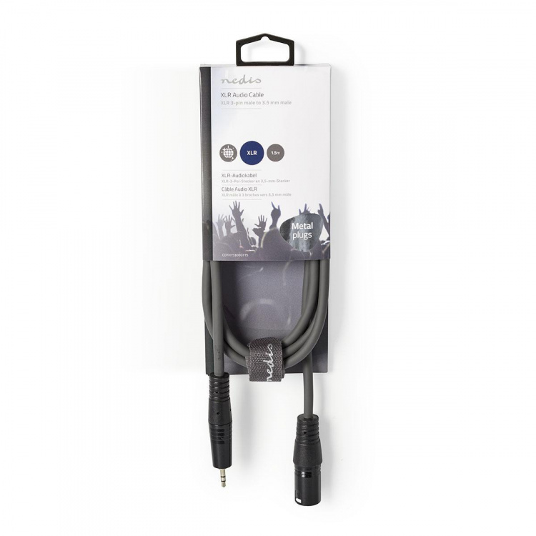 Nedis Balansoitu Audiojohto | XLR 3-Pin uros | 3.5 mm uros | Niklattu | 1.50 m | Pyöreä | PVC | Tummanharmaa | Pahvikotelo