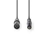 Nedis Balansoitu Audiojohto | XLR 3-Pin uros | 3.5 mm uros | Niklattu | 3.00 m | Pyöreä | PVC | Tummanharmaa | Pahvikotelo