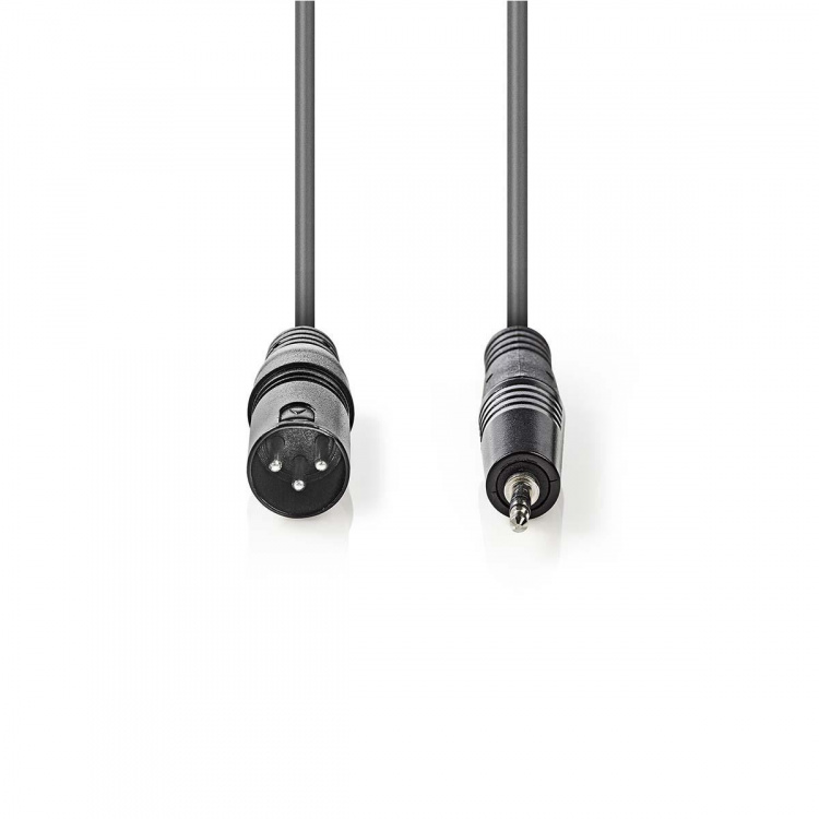 Nedis Balansoitu Audiojohto | XLR 3-Pin uros | 3.5 mm uros | Niklattu | 3.00 m | Pyöreä | PVC | Tummanharmaa | Pahvikotelo