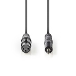 Nedis Balansoitu Audiojohto | XLR 3-Pin naaras | 3.5 mm uros | Niklattu | 1.00 m | Pyöreä | PVC | Tummanharmaa | Pahvikotelo