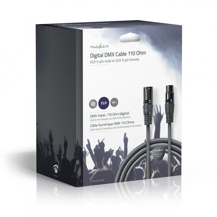 Nedis DMX sovitinkaapeli | XLR 3-Pin uros | XLR 3-Pin naaras | Niklattu | 20.0 m | Pyöreä | PVC | Tummanharmaa | Pakkaus Nedis DMX sovitinkaapeli | XLR 3-Pin uros | XLR 3-Pin naaras | Niklattu | 20.0 m | Pyöreä | PVC | Tummanharmaa | Pakkaus