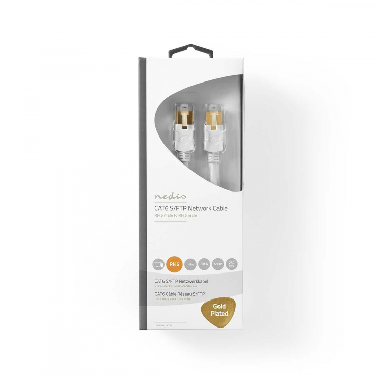 Nedis CAT6 Verkkokaapeli | RJ45 uros | RJ45 uros | S/FTP | 1.50 m | Pyöreä | LSZH / PVC | Valkoinen | Ikkunallinen laatikko