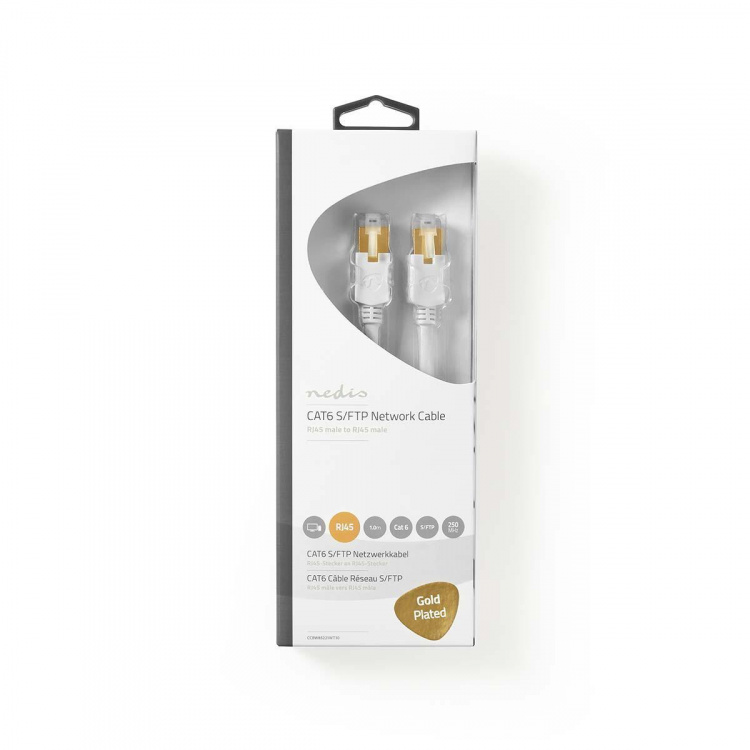 Nedis CAT6 Verkkokaapeli | RJ45 uros | RJ45 uros | S/FTP | 1.00 m | Pyöreä | LSZH | Valkoinen | Ikkunallinen laatikko