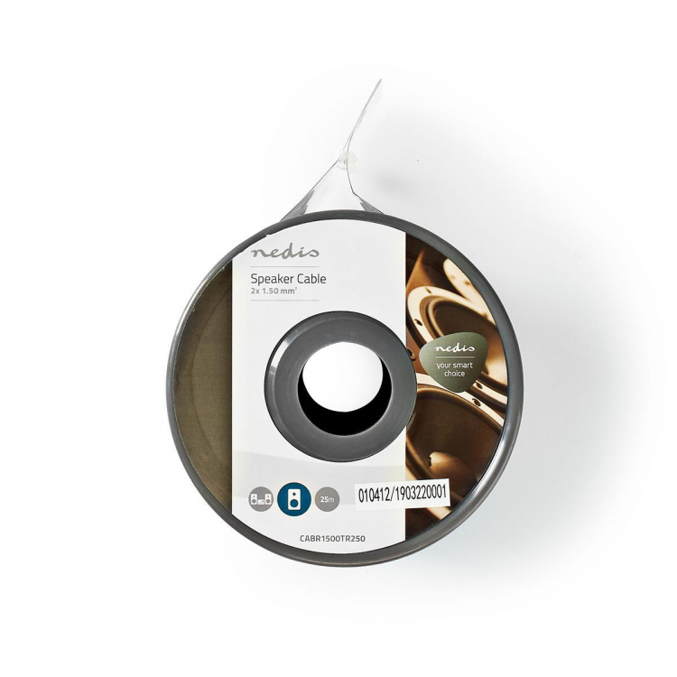 Nedis Kaiutinkaapeli | 2 x 1.50 mm² | Kupari | 25.0 m | Pyöreä | PVC | Läpikuultava | Kela